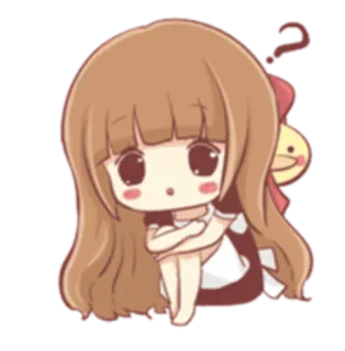 ❓ Chibi, Cartoon, Anime, Mädchen, Ente, Süß telegram sticker
