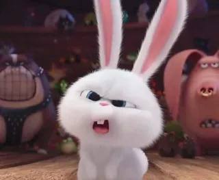 🐰 Snowball The Secret Life of Pets conejo, conejito, lindo, animal, mascota, animado, película whatsapp sticker