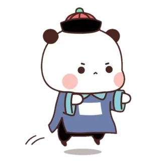 🐼 панда, китайский, мультфильм, персонаж, милый, традиционный, азиатский, одежда telegram sticker