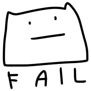 💪 FAIL fail, sad, meme, doodle, error, cartoon, funny telegram sticker