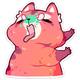 🤢 red panda, animal, cute, cartoon, sticker, yawn, tired, exhausted telegram sticker