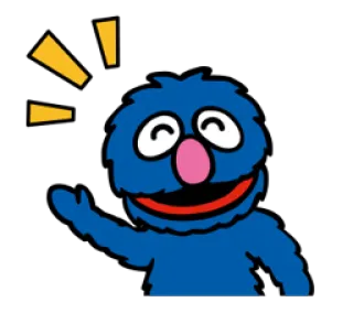 🙋 Grover Sesame Street sesamstrasse, grover, cartoon, freundlich, gruss whatsapp sticker