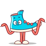 🤷 Мультфильм, Обувь, Кроссовки, Персонаж, Смешной, Милый whatsapp sticker