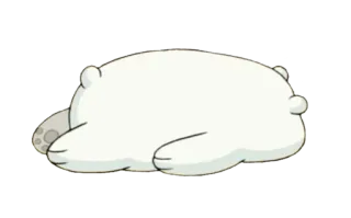 😩 Ice Bear We Bare Bears cartoon, bear, ice bear, cute, lying down, we bare bears telegram sticker