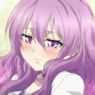 🌡 动漫, 女孩, 紫发, 可爱, 微笑 telegram sticker