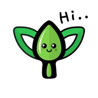 😄 planta, folha, fofo, kawaii, natureza telegram sticker