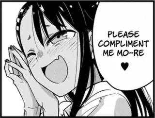 😍 PLEASE COMPLIMENT ME MO~RE Anime, Manga, Mono, Pedido, Cumplido telegram sticker
