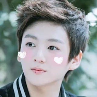 🌺 coração, adesivo, fofo, rosto, jovem, retrato telegram sticker