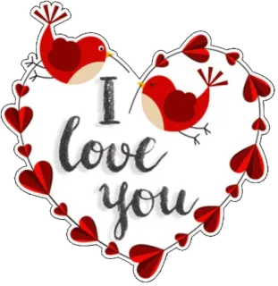 🐤 I love you love, birds, heart, valentines, romantic, cute, affection telegram sticker