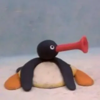🌝 Pingu pinguino, cartone animato, Pingu, animazione in plastilina, uccello whatsapp sticker