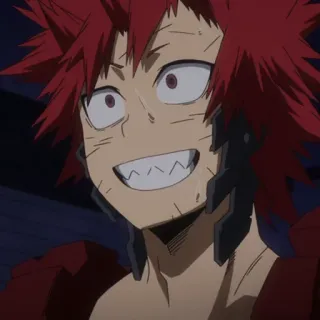😁 Eijiro Kirishima My Hero Academia аниме, киришима, эйджиро, моя геройская академия, рэд райот, герой, персонаж whatsapp sticker