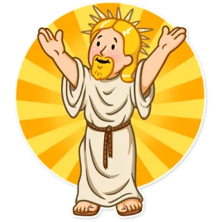 🌞 Jesus Christ jesus, religion, god, christianity, cartoon telegram sticker