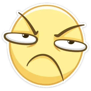 😒 эмодзи, раздраженный, расстроенный, не впечатлен, лицо, выражение telegram sticker
