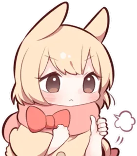 👍 애니메이션, 치비, 귀여운, 토끼, 카와이 telegram sticker