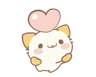 ⭐ kawaii, Katze, Herz, süß, Tier, Sticker telegram sticker
