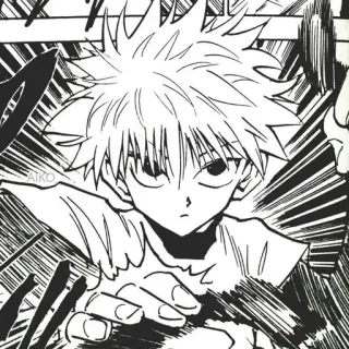 😕 Killua Zoldyck Hunter x Hunter Killua, Hunter x Hunter, Anime, Manga, Shonen, Éclair, Assassin telegram sticker