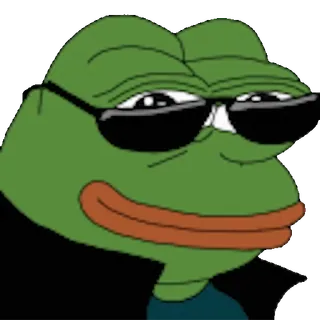 😎 Pepe มีม, กบ, เปเป้, แว่นกันแดด, เท่, อินเทอร์เน็ต, สติกเกอร์ telegram sticker