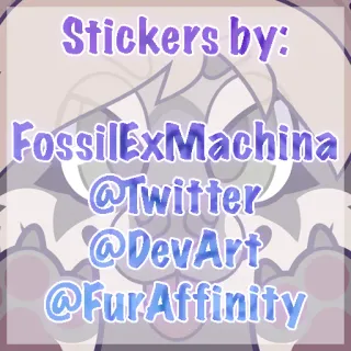 ✏️ Stickers by: FossilExMachina @Twitter @DevArt @FurAffinity adesivi, arte, social media, presenza online, furry, opera d'arte telegram sticker