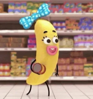 😁 Banana Barbara The Amazing World of Gumball cartoon, funny, banana, character, animated whatsapp sticker