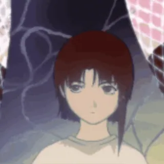 🙁 Lain Iwakura Serial Experiments Lain อนิเมะ, ผู้หญิง, lain, Serial Experiments Lain, ไซเบอร์พังก์ telegram sticker