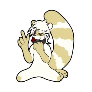 ✌ Furry, Kartun, Binatang, Antropomorfik, Simbol perdamaian telegram sticker