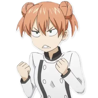 😤 Anime, Mädchen, Koch/Köchin, wütend telegram sticker