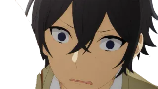 😠 anime, ritratto, preoccupato, confuso, Horimiya telegram sticker