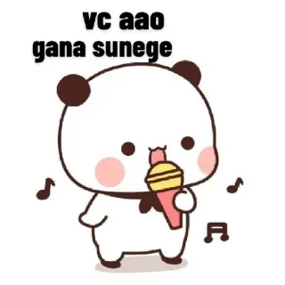 🎼 vc aao
gana sunege bear, singing, microphone, cute, cartoon, music, kawaii whatsapp sticker