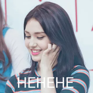 😁 HEHEHE sourire, femme, rire, joyeux telegram sticker