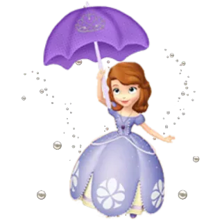 ☂ Sofia Dessin animé, Princesse, Parapluie, Violet, Fille, Sofia la Première telegram sticker