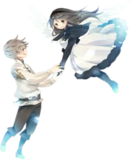 ❤ นางฟ้า, ความรัก, แฟนตาซี, คู่รัก, ปีก, ความโรแมนติก telegram sticker