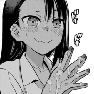 🥛 Nagatoro Don't Toy with Me, Miss Nagatoro ド ド anime, manga, miss nagatoro, nagatoro, smug, wet, clapping telegram sticker