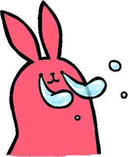 😭 Hase, Cartoon, Lustig, Süß, Tier, Sticker, Rosa whatsapp sticker