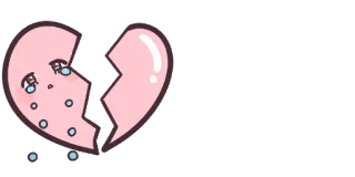 💔 разбитый, сердце, плачет, грустный, розовый, мультфильм telegram sticker