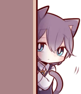 👀 Anime, Chat garçon, Chat anime, Mignon, Kawaii telegram sticker