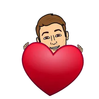 ❤ hoạt hình, trái tim, tình yêu, chân dung, Bitmoji whatsapp sticker
