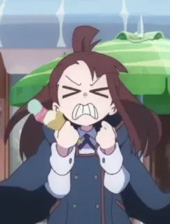 😡 Atsuko Kagari Little Witch Academia Anime, Ragazza, Strega, Arrabbiata, Atsuko Kagari, Little Witch Academia telegram sticker