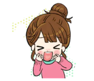 😆 Hoạt hình, Cô gái, Cười, Vui vẻ, Dễ thương, Phụ nữ telegram sticker