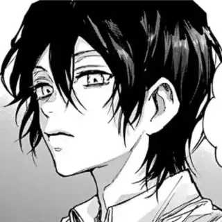 ⛓ Anime, Manga, Charakter, Porträt, Zeichnung, Schwarzweiß telegram sticker