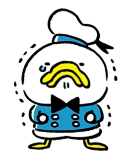 🐮 duck, cartoon, sad, crying, character, cute, digital art telegram sticker