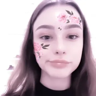 🐠 cara, mujer, flores, filtro, retrato, maquillaje telegram sticker