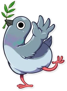 🕊 paloma, pájaro, paz, rama de olivo, dibujo animado, pegatina telegram sticker