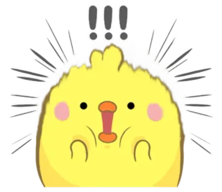 😕 鸟, 黄色, 可爱, 震惊, 感叹号 telegram sticker