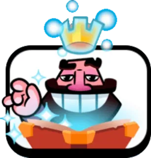 😀 clash royale, видеоигра, король, корона, эмодзи, счастливый telegram sticker