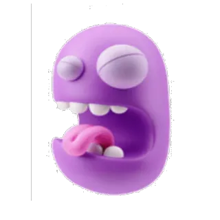 😟 만화, 괴물, 보라색, 무서운, 이모지, 캐릭터 telegram sticker