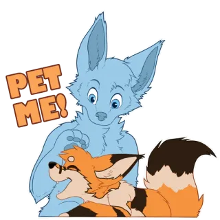 🦊 PET ME! rubah, kucing, hewan peliharaan, imut, permintaan, binatang telegram sticker