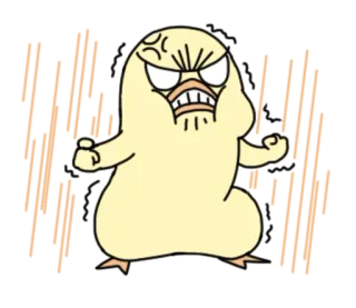 😡 tức giận, vịt, hoạt hình, biểu cảm, vui nhộn, hung hăng telegram sticker