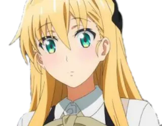😕 Anime, Dibujos animados, Chica, Pelo rubio, Mujer telegram sticker