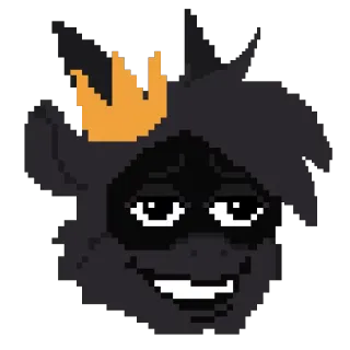 😐 Pixel art, Sticker, Corona, Oscuro, Personaje, Fan art telegram sticker