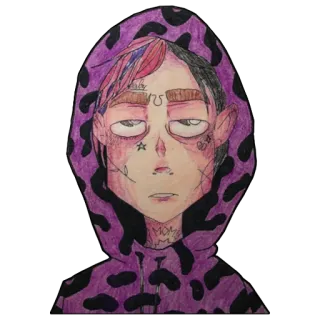 🙄 Lil Peep lil peep, raper, muzyka, rysunek, portret telegram sticker